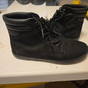 Timberland Womens nubuck and suede black lace up boots